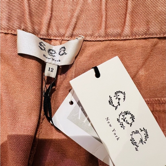 Sea Pink washed denim paper bag shorts with frills on the bottom. NWT - Picture 5 of 11